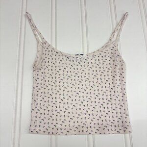Brandy Melville Floral Print Ribbed Tank Top OS
